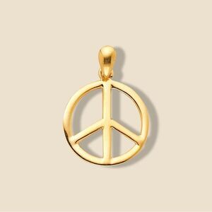 14k Solid Gold Peace Charm | Everyday Jewelry | Birthday Gift | Tehrani Jewelry